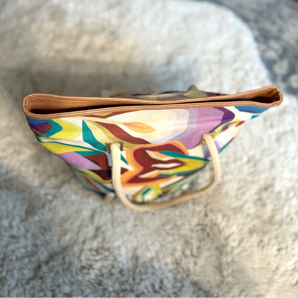 Missoni Multicolor Abstract Bucket leather canvas Shoulder Bag - Picture 11 of 15